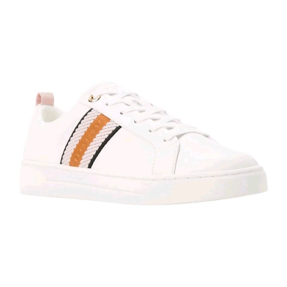 Ted Baker Womens Shoes Pink/White Sneakers Comfortable Leather Upper Size 8